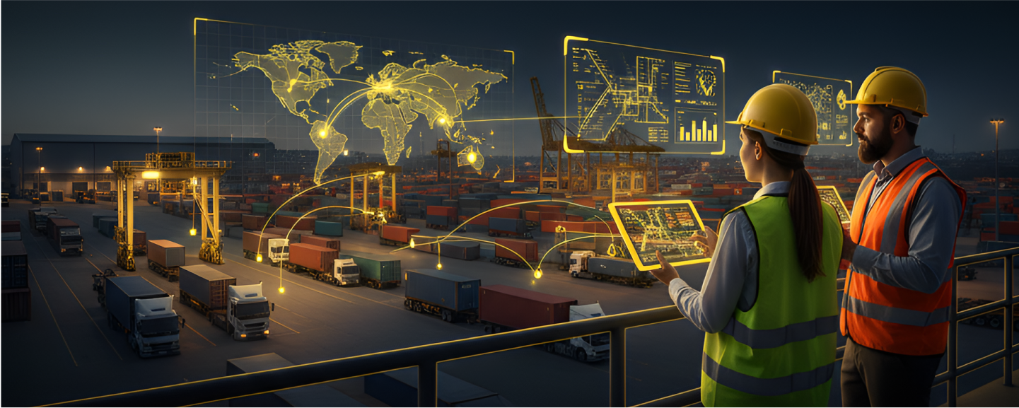Transportation and logistics industry illustration